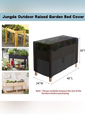New! Black Raised Garden Bed Cover for Outdoor Planters